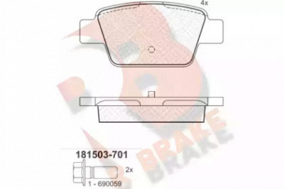 R BRAKE rb1503701 -  Комплект тормозных колодок, дисковый тормоз